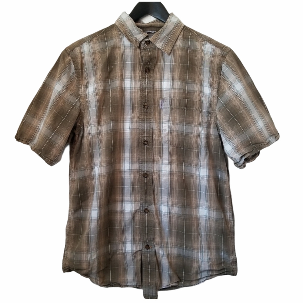 Carhartt men's relaxed fit button-up plaid shirt